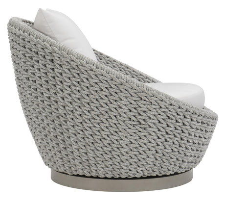 Savaii Marled Clay/White/Cream Outdoor Swivel Chair - Ornate Home