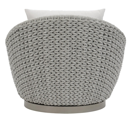 Savaii Marled Clay/White/Cream Outdoor Swivel Chair - Ornate Home