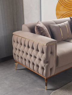 Savana Latte Living Room Set - Ornate Home