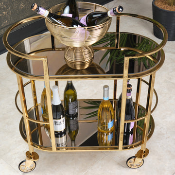 Savannah Breeze Gold Bar Cart - Ornate Home