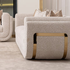 Savannah Breeze Gold/Cashmere Standard Sofa - Ornate Home