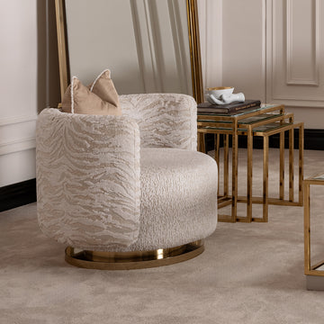 Savannah Breeze Gold/Cashmere Swivel Chair - Ornate Home