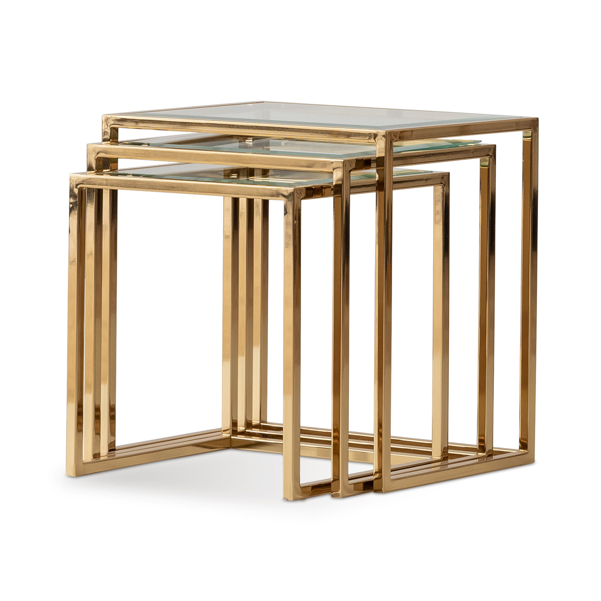 Savannah Breeze Gold Set of 3 Nesting Tables - Ornate Home
