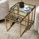 Savannah Breeze Gold Set of 3 Nesting Tables - Ornate Home