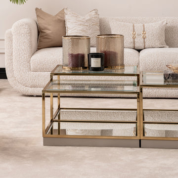 Savannah Breeze Gold Short Cocktail Table (Set of 2) - Ornate Home