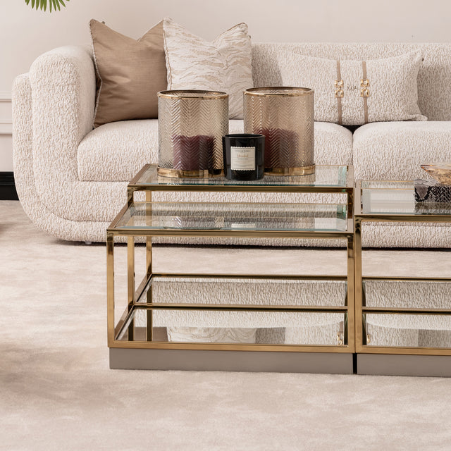 Savannah Breeze Gold Short Cocktail Table (Set of 2) - Ornate Home