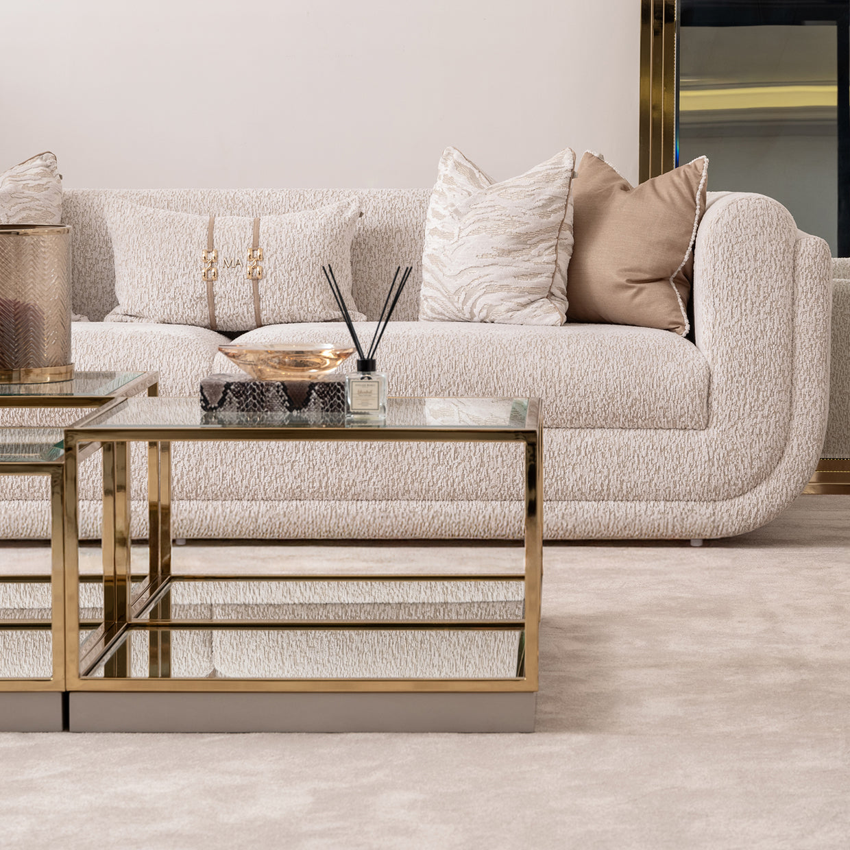 Savannah Breeze Gold Tall Cocktail Table (Set of 2) - Ornate Home