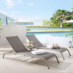 Savannah Gray 3 Piece Outdoor Patio Mesh Set - Ornate Home