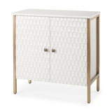 Savannah White/Gold Fir Veneer 2-Door Accent Cabinet - Ornate Home