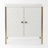 Savannah White/Gold Fir Veneer 2-Door Accent Cabinet - Ornate Home