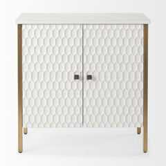 Savannah White/Gold Fir Veneer 2-Door Accent Cabinet