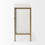 Savannah White/Gold Fir Veneer 2-Door Accent Cabinet - Ornate Home