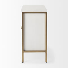 Savannah White/Gold Fir Veneer 2-Door Accent Cabinet