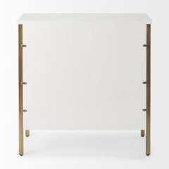 Savannah White/Gold Fir Veneer 2-Door Accent Cabinet