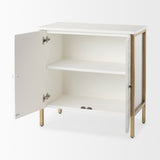 Savannah White/Gold Fir Veneer 2-Door Accent Cabinet - Ornate Home