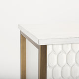 Savannah White/Gold Fir Veneer 2-Door Accent Cabinet - Ornate Home