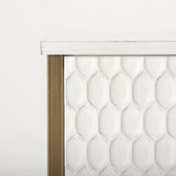Savannah White/Gold Fir Veneer 2-Door Accent Cabinet - Ornate Home