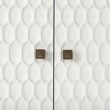 Savannah White/Gold Fir Veneer 2-Door Accent Cabinet - Ornate Home