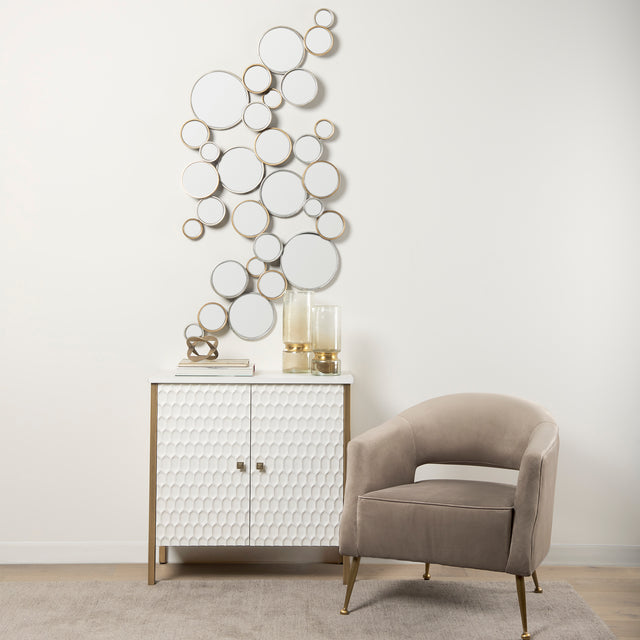 Savannah White/Gold Fir Veneer 2-Door Accent Cabinet - Ornate Home