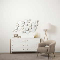 Savannah White/Gold Fir Veneer 6-Drawer Sideboard - Ornate Home