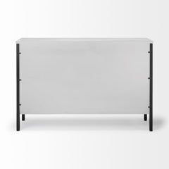 Savannah White/Gray Fir Veneer & Metal 3-Door Accent Cabinet - Ornate Home