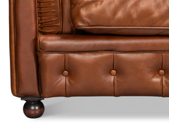 Savile Brown Leather Chair - Ornate Home