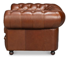 Savile Brown Leather Chair - Ornate Home