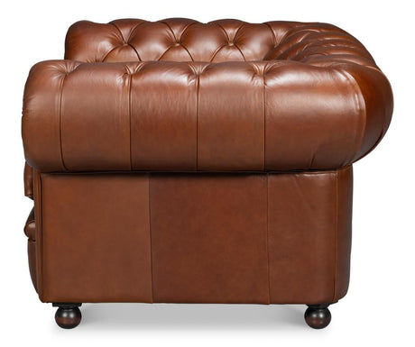 Savile Brown Leather Chair - Ornate Home