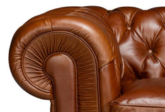 Savile Brown Leather Chair - Ornate Home