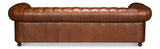 Savile Brown Leather Sofa - Ornate Home