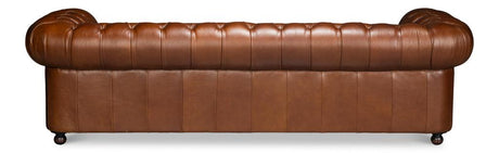 Savile Brown Leather Sofa - Ornate Home