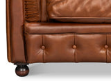 Savile Brown Leather Sofa - Ornate Home