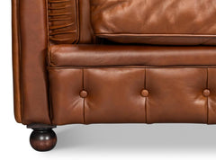 Savile Brown Leather Sofa - Ornate Home