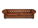 Savile Brown Leather Sofa - Ornate Home