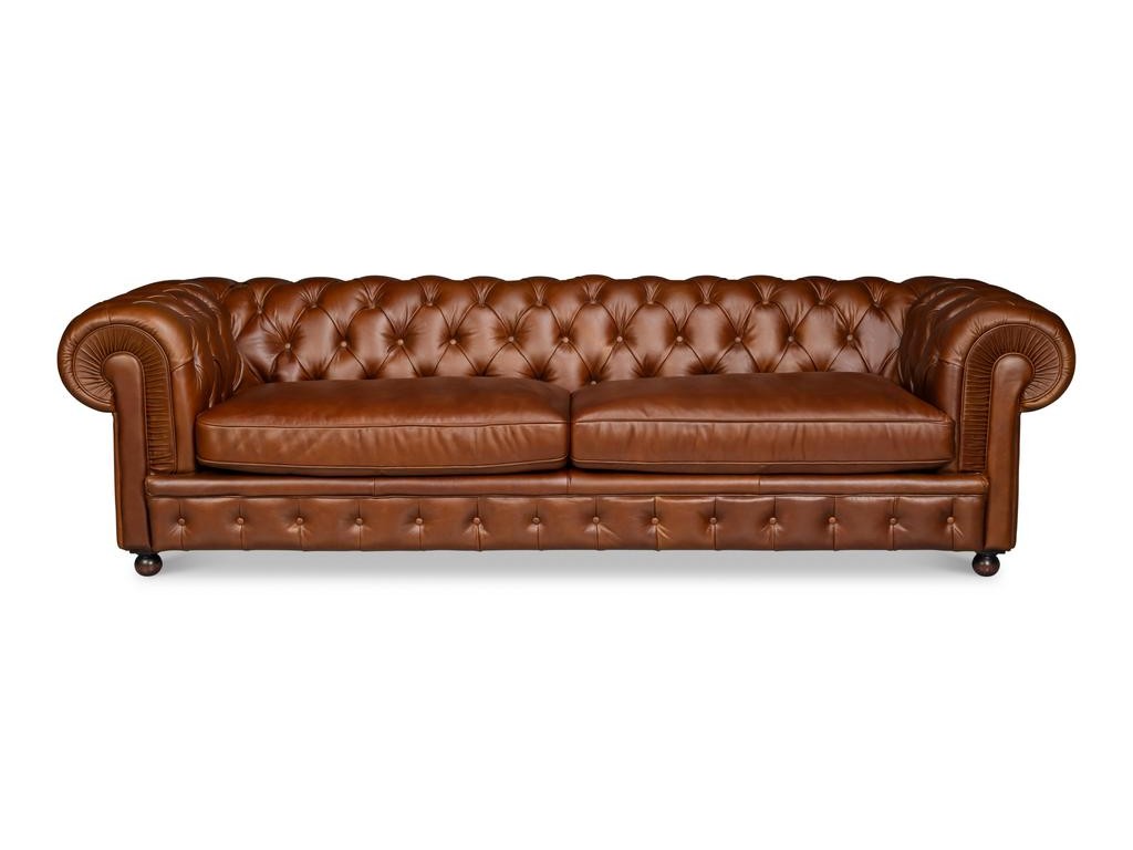 Savile Brown Leather Sofa - Ornate Home