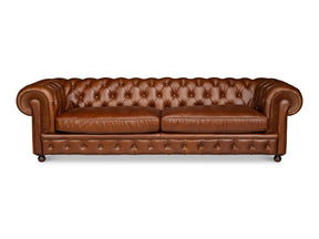 Savile Brown Leather Sofa - Ornate Home