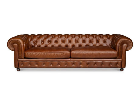Savile Brown Leather Sofa - Ornate Home