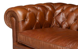 Savile Brown Leather Sofa - Ornate Home