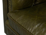 Savile Green Leather Chair - Ornate Home