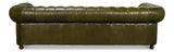 Savile Green Leather Sofa - Ornate Home
