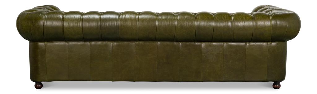 Savile Green Leather Sofa - Ornate Home