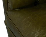 Savile Green Leather Sofa - Ornate Home