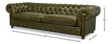 Savile Green Leather Sofa - Ornate Home