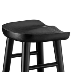 Saville Black Backless Wood Bar Stools (Set of 2) - Ornate Home