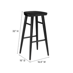 Saville Black Backless Wood Bar Stools (Set of 2) - Ornate Home