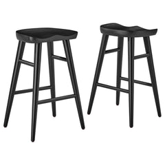 Saville Black Backless Wood Counter Stools (Set of 2) - Ornate Home