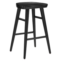 Saville Black Backless Wood Counter Stools (Set of 2) - Ornate Home