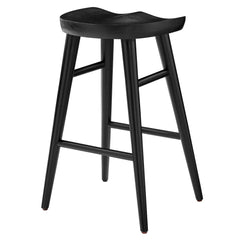 Saville Black Backless Wood Counter Stools (Set of 2) - Ornate Home