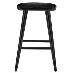 Saville Black Backless Wood Counter Stools (Set of 2) - Ornate Home