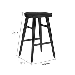 Saville Black Backless Wood Counter Stools (Set of 2) - Ornate Home